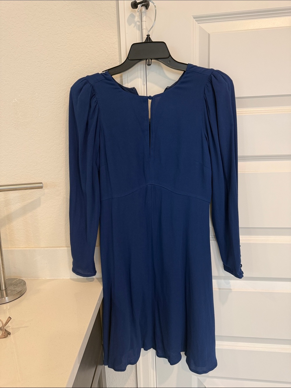 Banana Republic Navy Long-Sleeve A-Line Dress